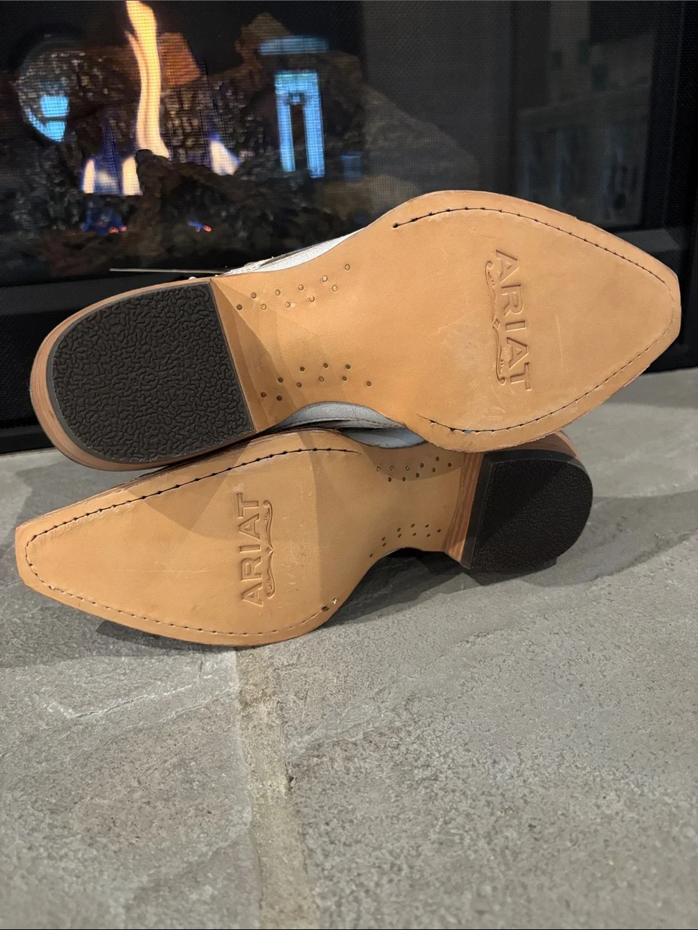 Ariat Valentina Classic Alabaster/Gold full grain leather,X toe,ATS,Western - Picture 10 of 13